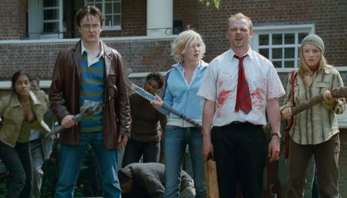 Dylan Moran, Kate Ashfield, Simon Pegg und Lucy Davis in «Shaun of the Dead»