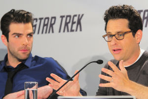 Zachary Quinto und J.J. Abrams an der «Star Trek»-Pressekonferenz
