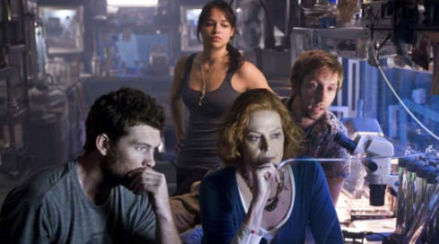 Sam Worthington, Michelle Rodriguez, Sigourney Weaver und Joel David Moore in «Avatar»