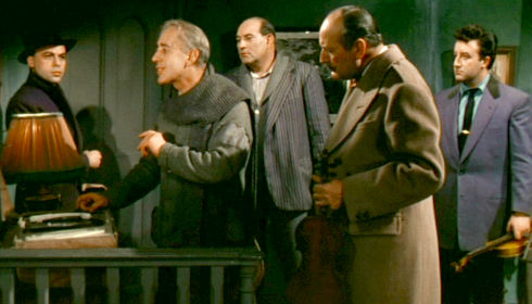 Herbert Lom, Alec Guinness, Danny Green, Cecil Parker und Peter Sellers in «The Ladykillers»