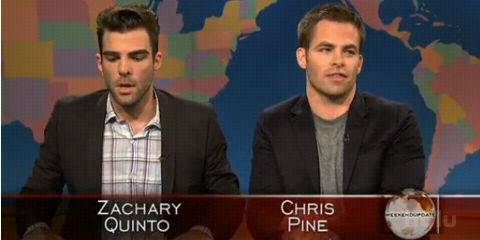 Zachary Quinto und Chris Pine in «Saturday Night Live»