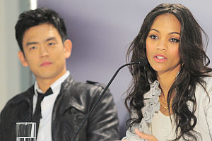 John Cho und Zoë Saldana an der «Star Trek»-Pressekonferenz